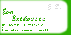 eva balkovits business card